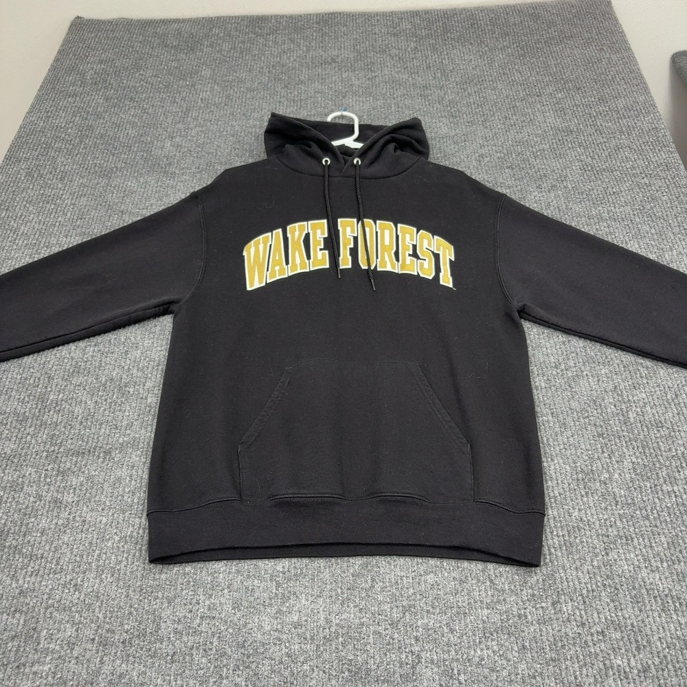 Wake Forest Champion Hoodie Mens M Black Cotton Blend Demon Deacons Sportswear